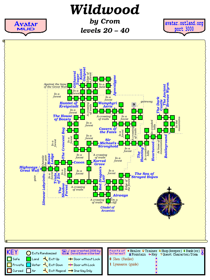 Avatar MUD Area Map - Wildwood.GIF